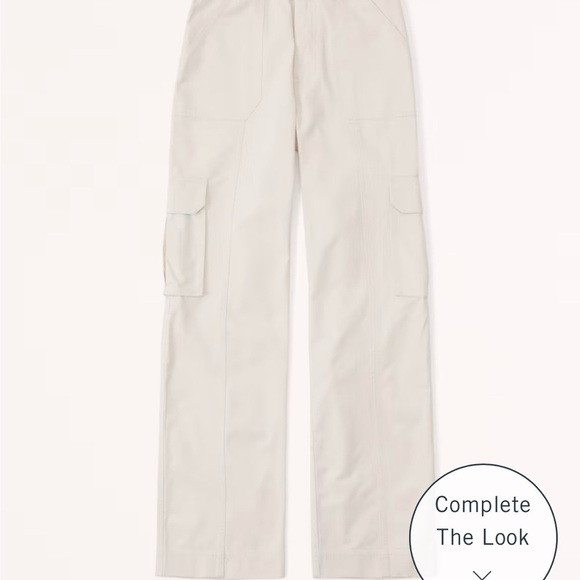 Abercrombie & Fitch Relaxed Cargo Pants 14 32 mid plus cream khaki Y2K utility - Picture 3 of 11